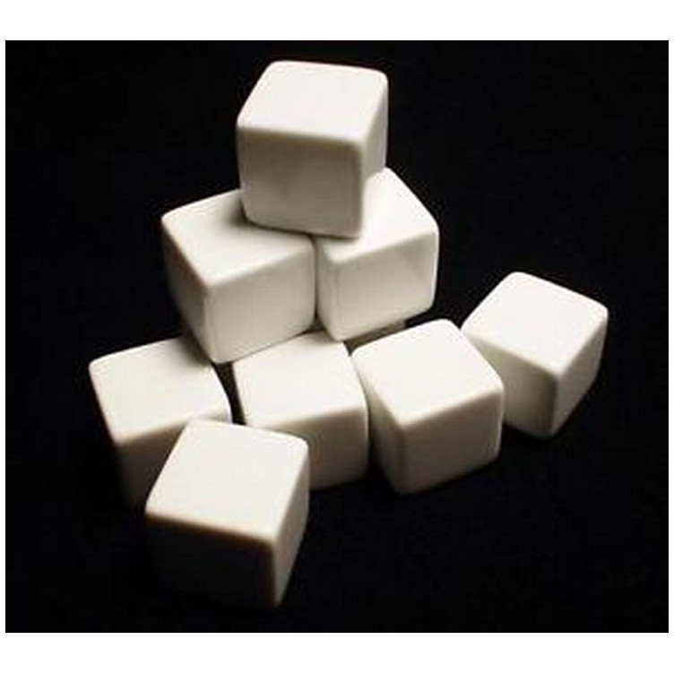 Opaque Polyhedral White Blank 6-sided dice (1)