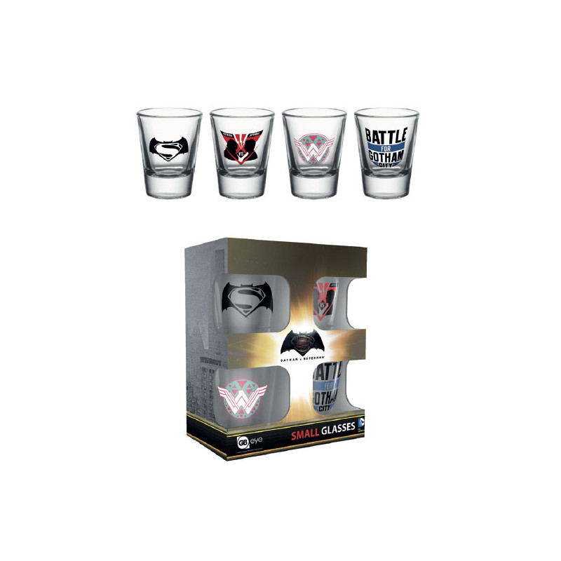 Batman v Superman Dawn of Justice Pack de 4 Vasos de Chupitos Mi