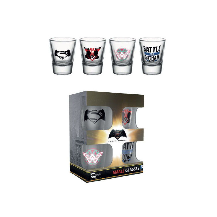 Batman v Superman Dawn of Justice Pack de 4 Vasos de Chupitos Mi