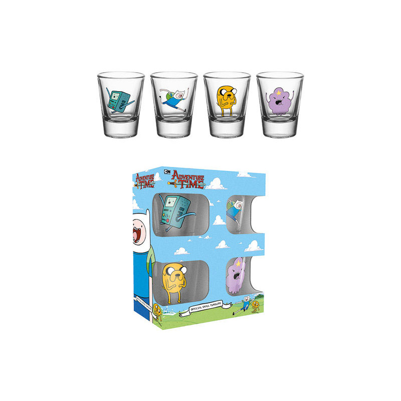 Hora de aventuras Pack de 4 Vasos de Chupitos