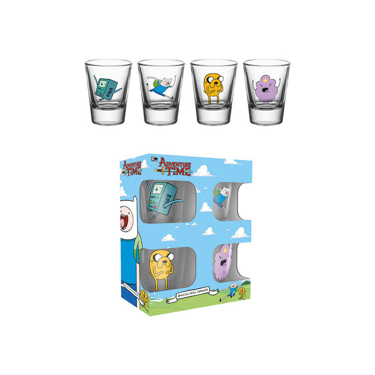 Hora de aventuras Pack de 4 Vasos de Chupitos