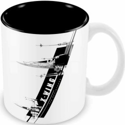 X-Wing Resistencia Taza Blanca-negra Ceramica Star Wars EP7