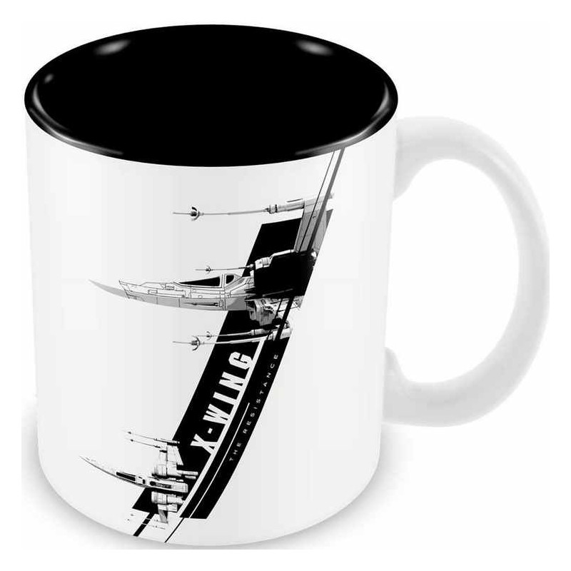 X-Wing Resistencia Taza Blanca-negra Ceramica Star Wars EP7