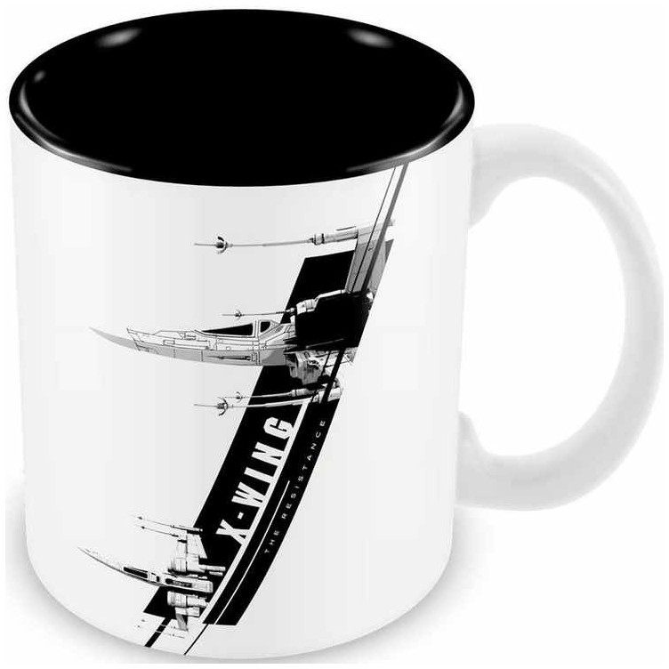 X-Wing Resistencia Taza Blanca-negra Ceramica Star Wars EP7