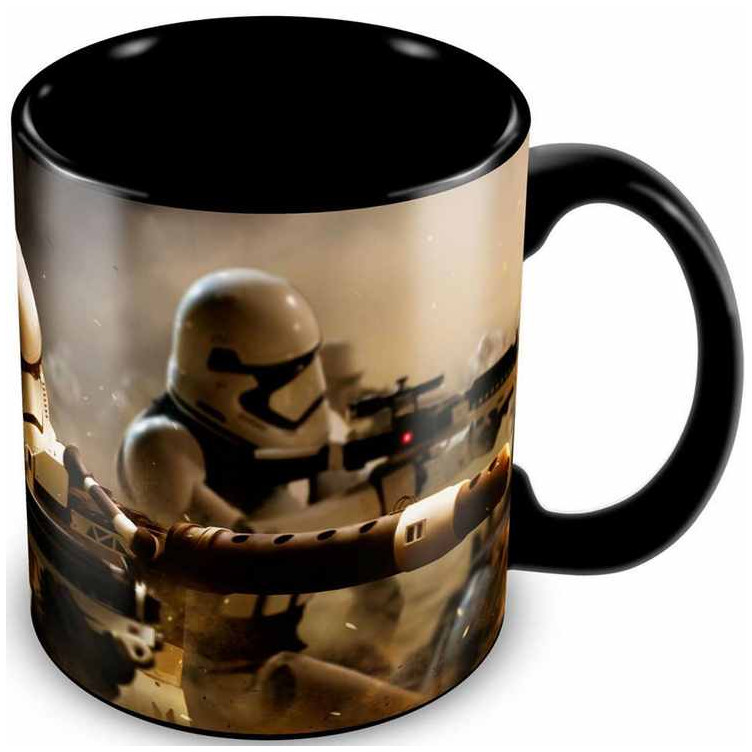 Stormtroopers Batalla Taza Negra Ceramica Star Wars EP7