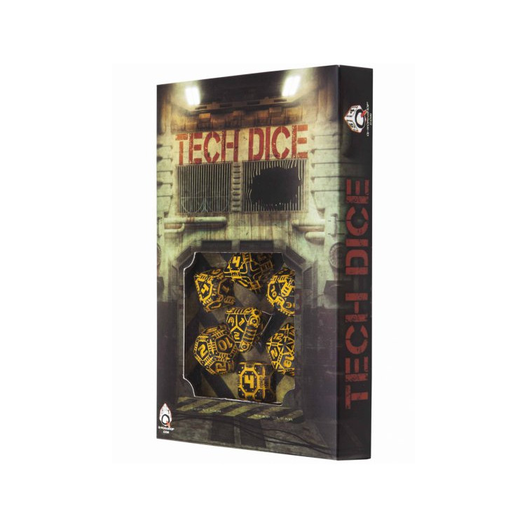 Tech dice Black-orange dice set (7)