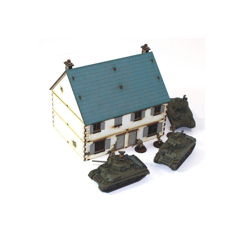 1/72nd Prepainted MDF European pair of semi-detached cottages