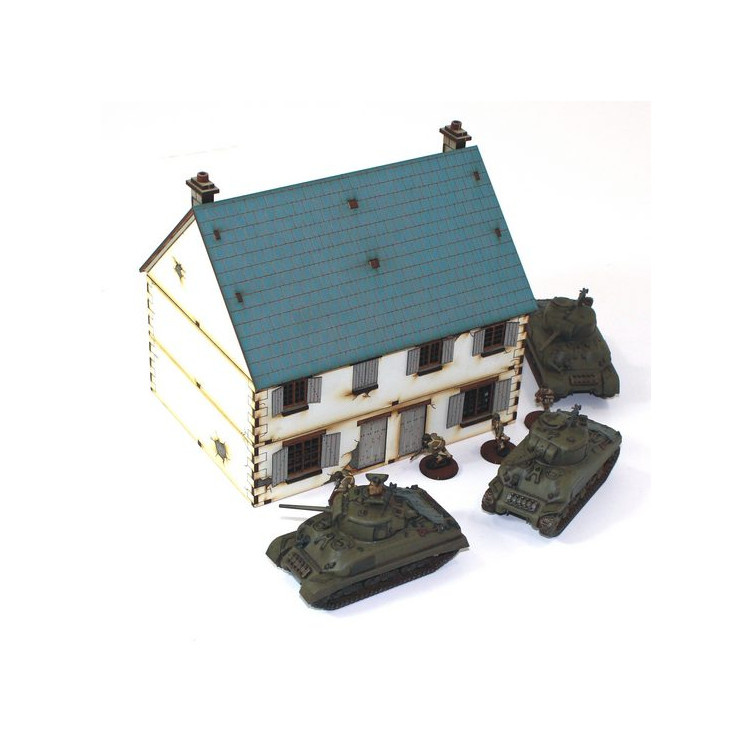 1/72nd Prepainted MDF European pair of semi-detached cottages