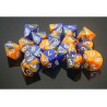 Gemini Polyhedral Blue-Orange w/white Set of Ten d10's