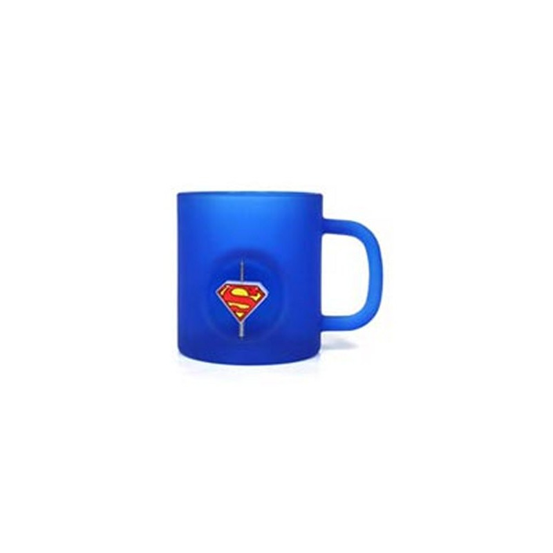 Superman Logo Taza Cristal Emblema Giratorio 3D DC Comics