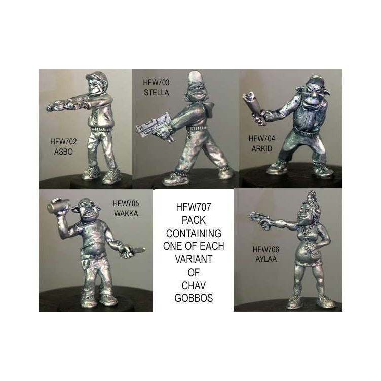 Pack of 5 chav goblins (Modern rather than Fantasy)