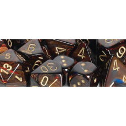 Polyhedral 7-Die Set Scarab Blue Blood/gold