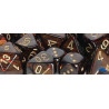 Polyhedral 7-Die Set Scarab Blue Blood/gold