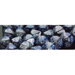 Gemini Polyhedral 7-Die Set Blue-Steel/white