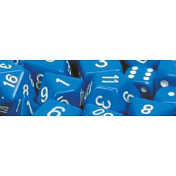 Opaque Polyhedral 7-Die Set Blue/white