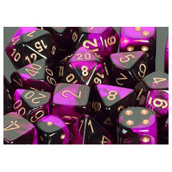 Gemini 12mm d6 Black-Purple w/gold (36 Dice)