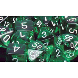 Translucent 12mm d6 Green/white (36 Dice)