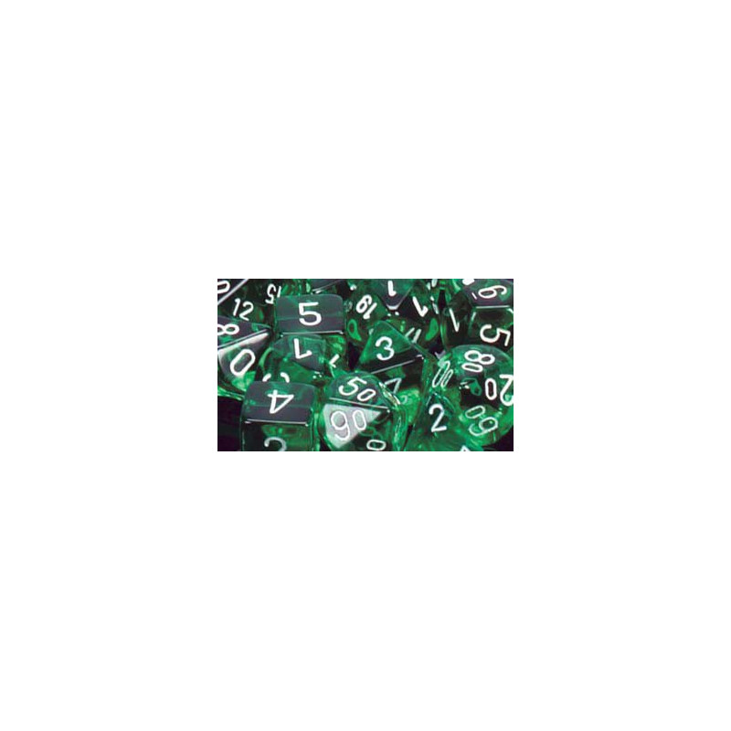 Translucent 12mm d6 Green/white (36 Dice)