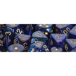 Scarab Royal Blue/gold 16mm d6 (12 Dice)