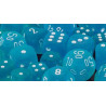 Frosted Caribbean Blue/wh 16mm d6 (12 Dice)