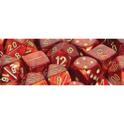 Scarab Scarlet/gold 16mm d6 (12 Dice)