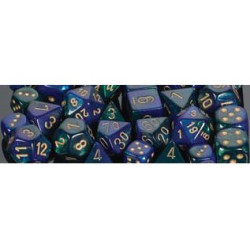 Gemini 16mm d6 Blue-Green w/gold (12 Dice)