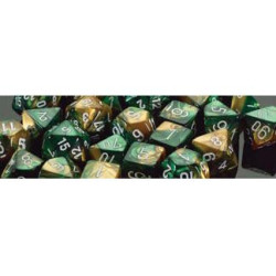 Gemini 16mm d6 Gold-Green/white (12 Dice)