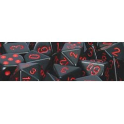 Opaque 16mm d6 Black/red (12 Dice)