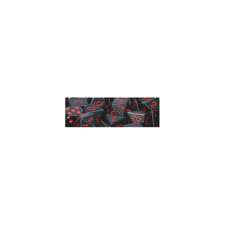 Opaque 16mm d6 Black/red (12 Dice)