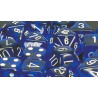 Translucent 16mm d6 Blue/white (12 Dice)