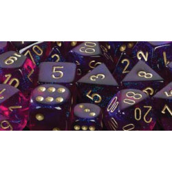 Polyhedral d10 Set Borealis Royal Purple/gold (10 Dice)