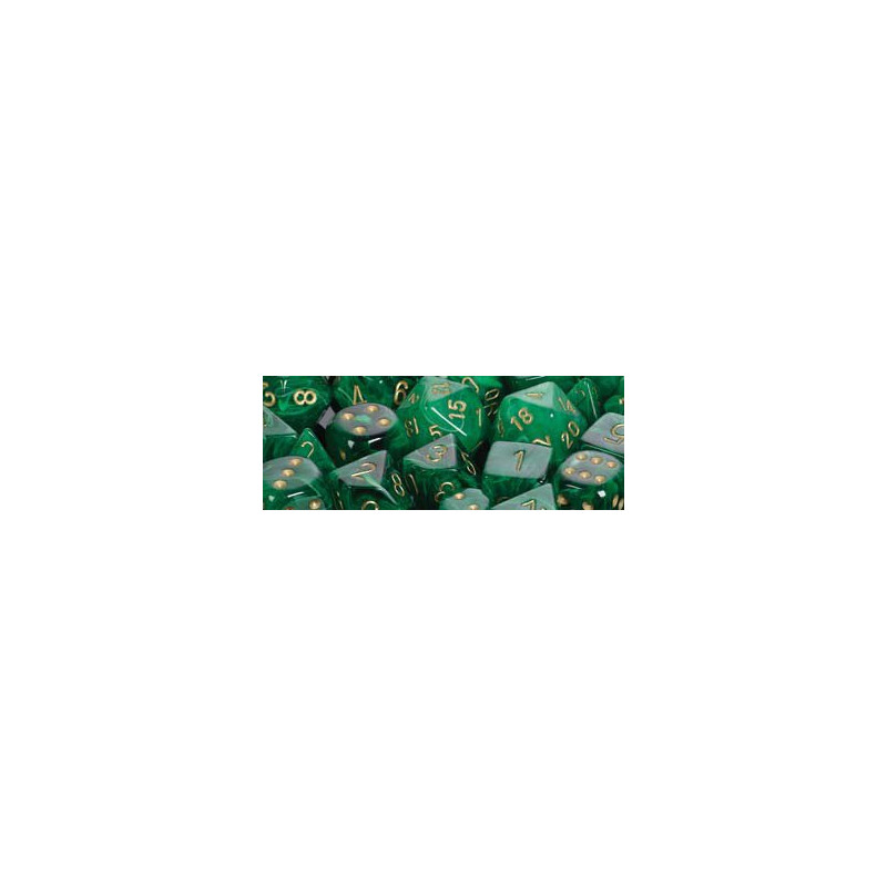 Polyhedral d10 Set Vortex Green/gold (10 Dice)