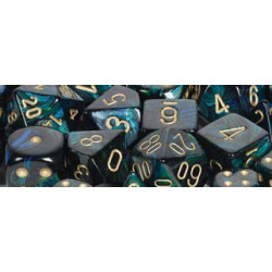 Polyhedral d10 Set Scarab Jade/gold (10 Dice)