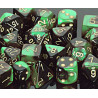 Gemini Polyhedral d10 Set Black-Green w/gold (10 Dice)