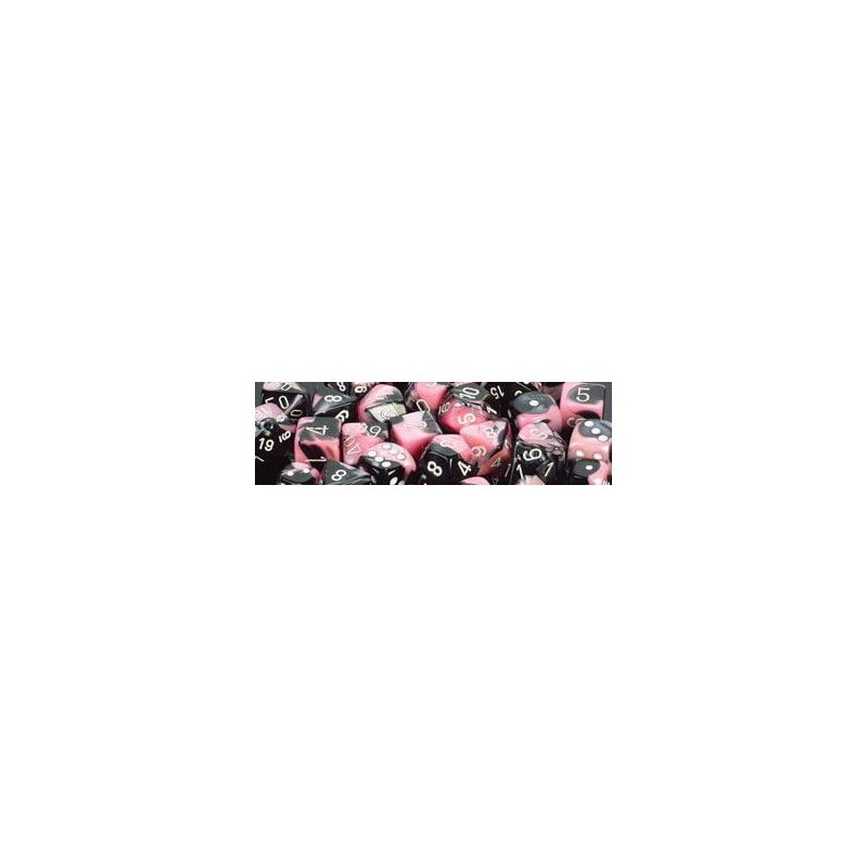 Gemini Polyhedral d10 Set Black-Pink/white (10 Dice)