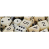 Opaque Polyhedral d10 Set Ivory/black (10 Dice)