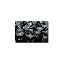 Opaque 16mm d6 Black/gold (12 Dice)