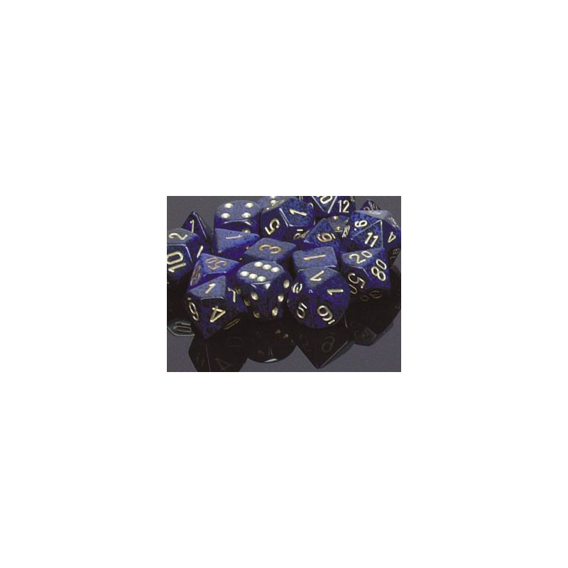 Speckled 16mm d6 Golden Cobalt (12 Dice)