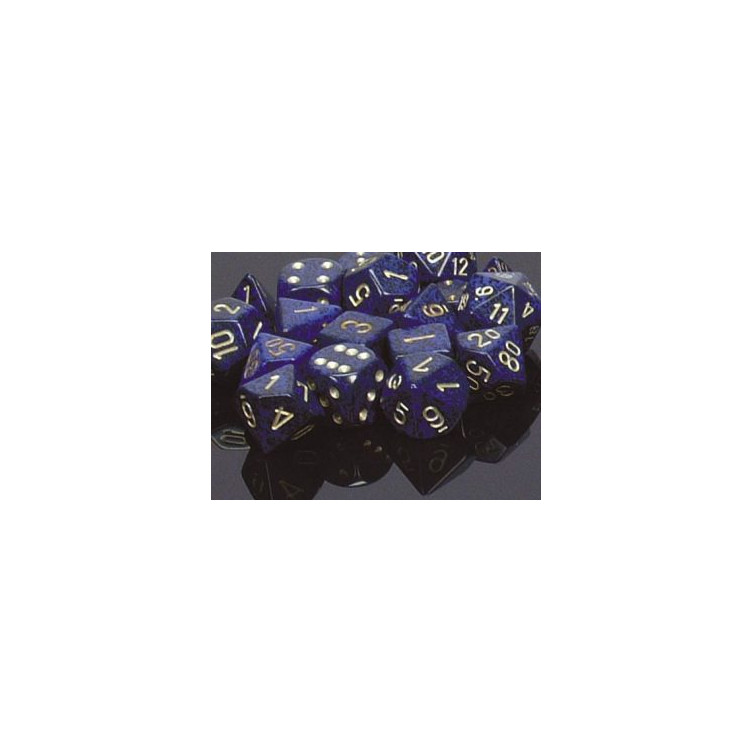 Speckled 16mm d6 Golden Cobalt (12 Dice)