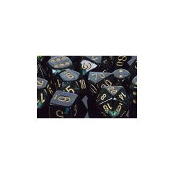 Scarab Jade/gold 12mm d6 (36 Dice)