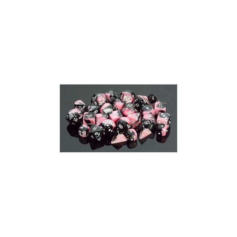 Gemini 16mm d6 Black-Pink/white (12 Dice)