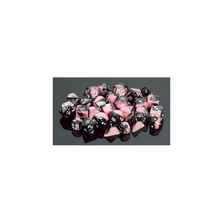 Gemini 16mm d6 Black-Pink/white (12 Dice)