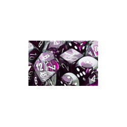 Gemini 12mm d6 Purple-Steel/white (36 Dice)