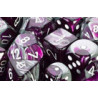 Gemini 12mm d6 Purple-Steel/white (36 Dice)