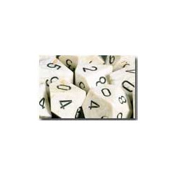 Polyhedral d10 Set Marble Ivory/black (10 Dice)