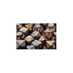 Gemini 12mm d6 Copper-Steel/white (36 Dice)