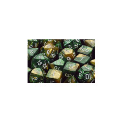 Gemini 12mm d6 Gold-Green/white (36 Dice)