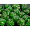 Vortex Green/gold 12mm d6 (36 Dice)