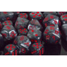 Velvet Black/red 12mm d6 (36 Dice)