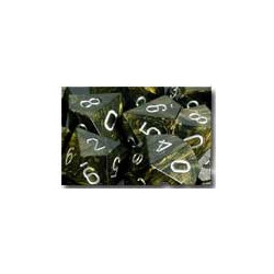 Polyhedral 7-Die Set Leaf Black Gold/silver